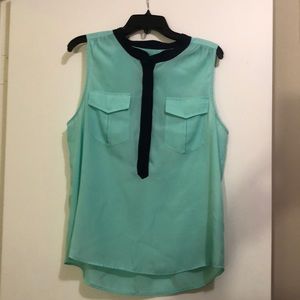 Mint and navy JCrew tank